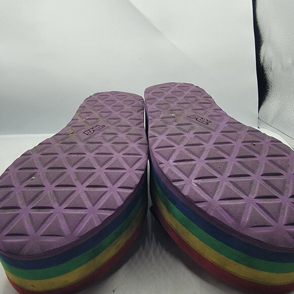 Teva Flatform Universal Womens 8 Rainbow Pride Platform Sandals 1116376 - Picture 11 of 13